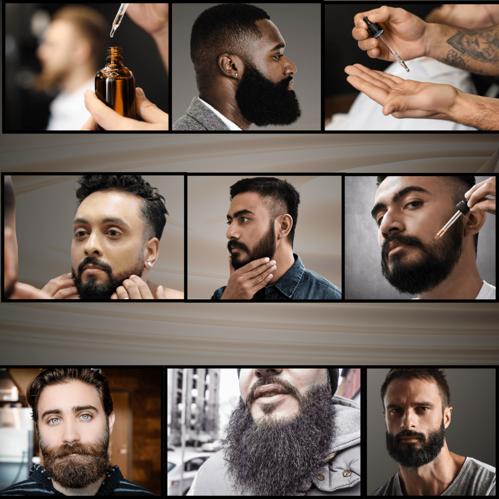 Bearded men with all types of beards